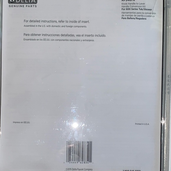 Delta Genuine Chrome Shower Handle Set RP54870 New Sealed - Picture 3 of 3